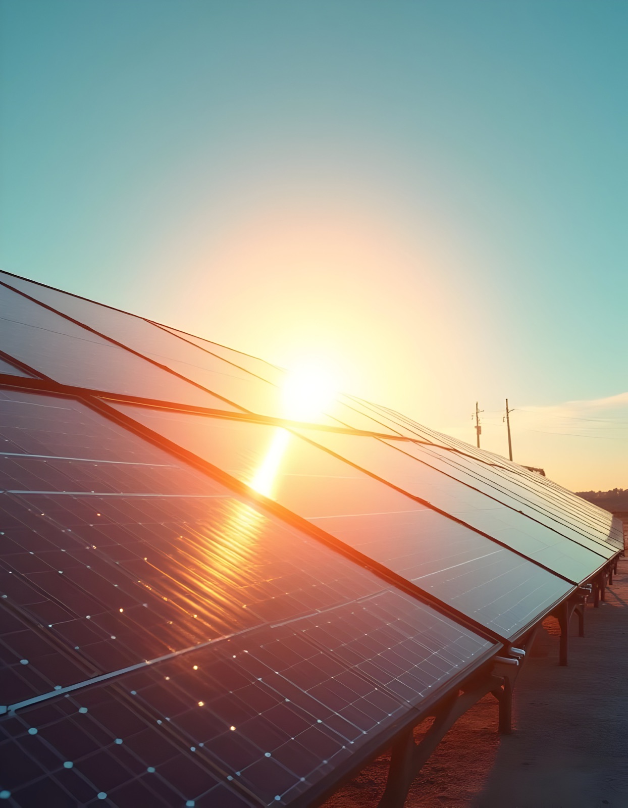 Photovoltaikanlage im Sonnenuntergang